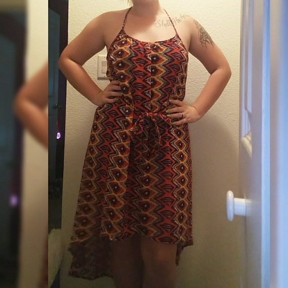 *MS* Truth NYC | IKAT hi low pattern summer dress MEIDUM - Picture 4 of 7